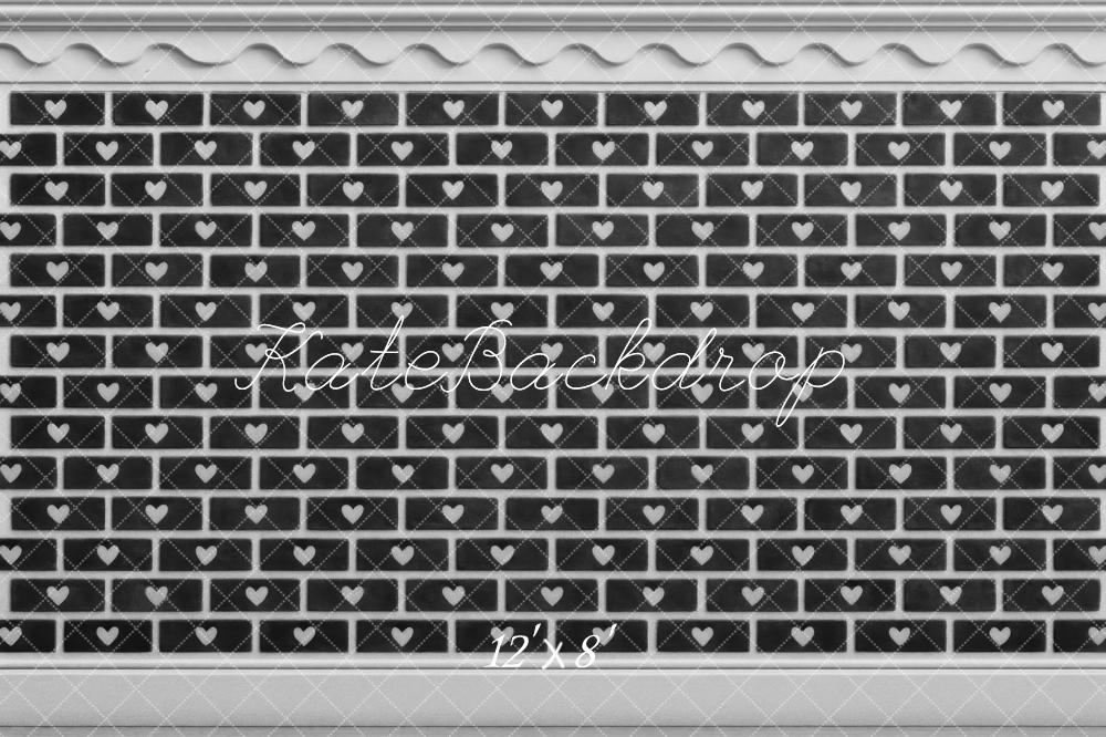 Kate Heart Brick Pattern Wall Backdrop Designed by Mini MakeBelieve