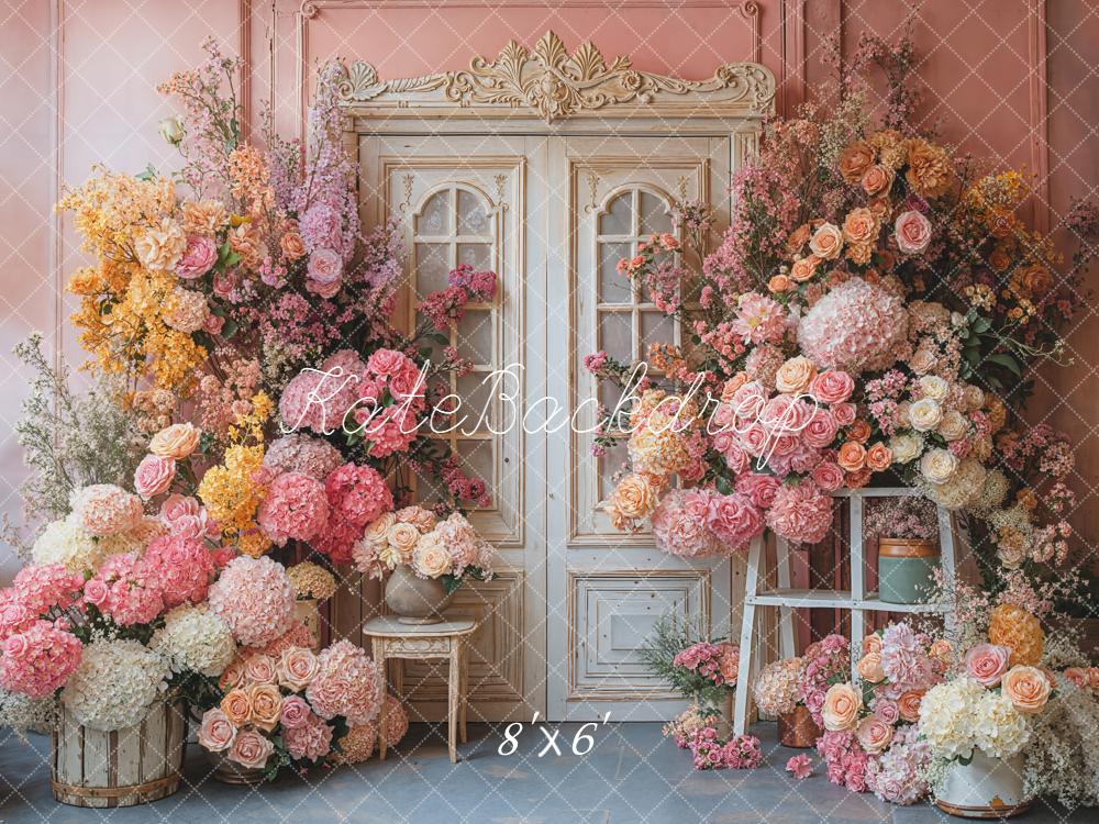 Kate Spring Flower Vintage Door Backdrop Designed by Emetselch