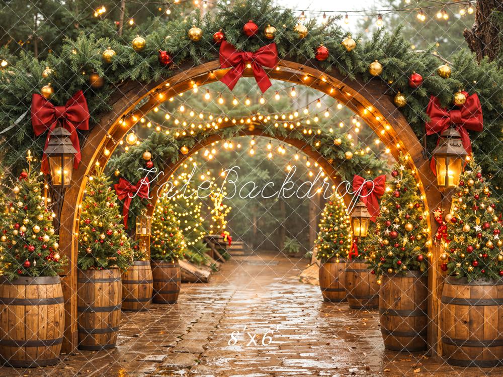 Kate Christmas Arch Lights Backdrop Designed by Emetselch - Kate Backdrop AU