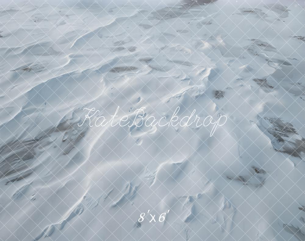 Kate Snowy Winter Light Blue Fleece Backdrop Designed by Chain