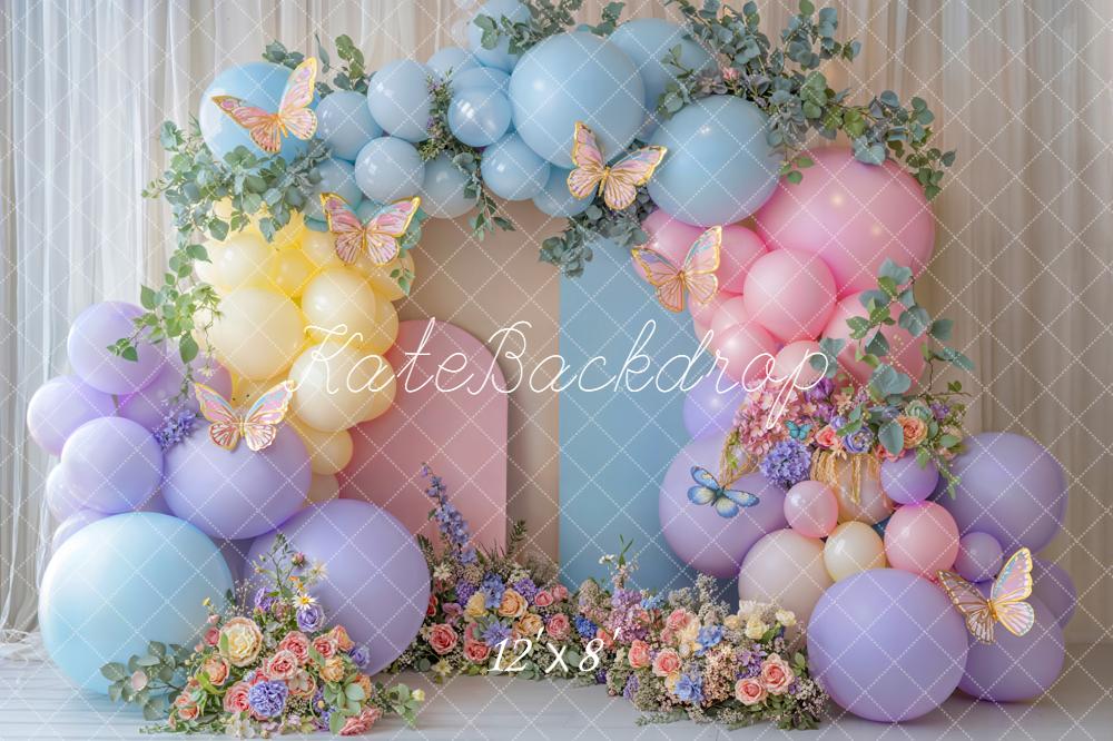 Kate Balloon Arch Butterfly Cake Smash Backdrop Designed by Emetselch
