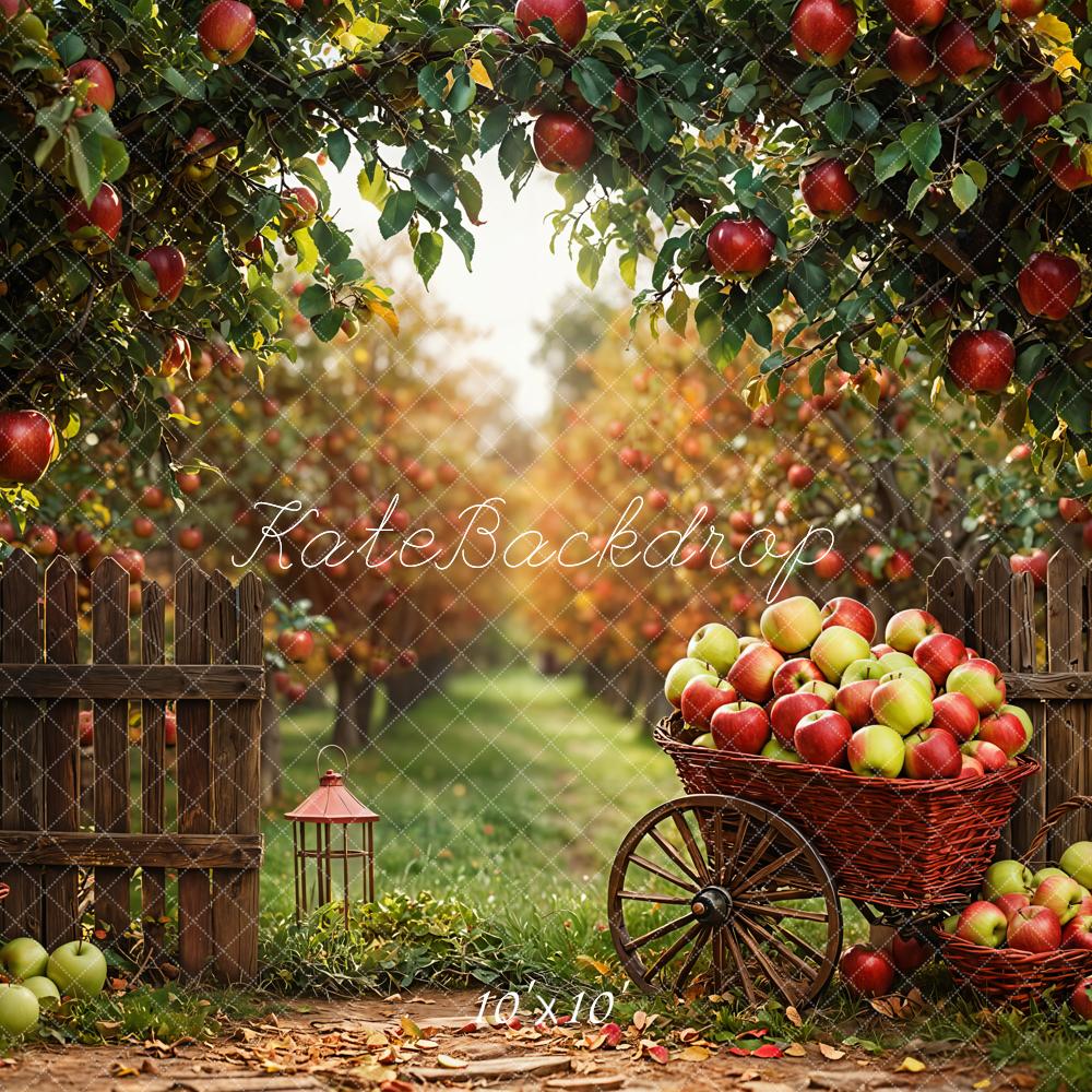 Kate Apple Orchard Wagon Trees Backdrop Designed by Emetselch - Kate Backdrop AU