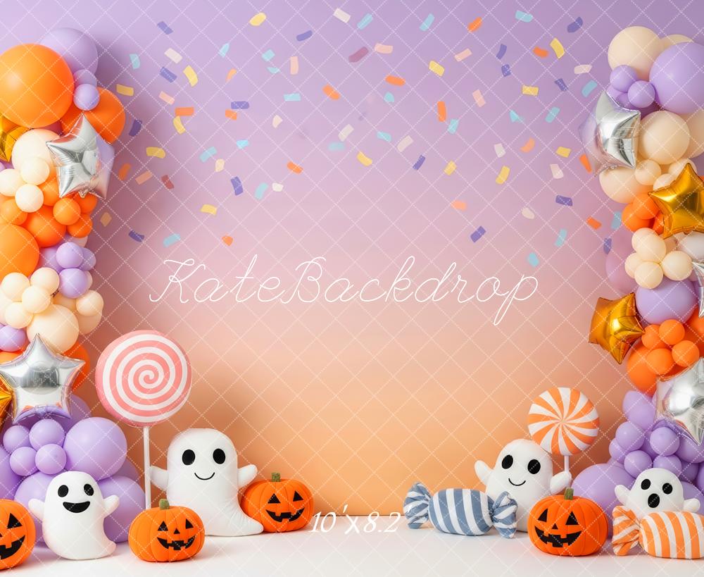 Kate Halloween Balloons Ghosts Pumpkins Backdrop Designed by Patty Roberts