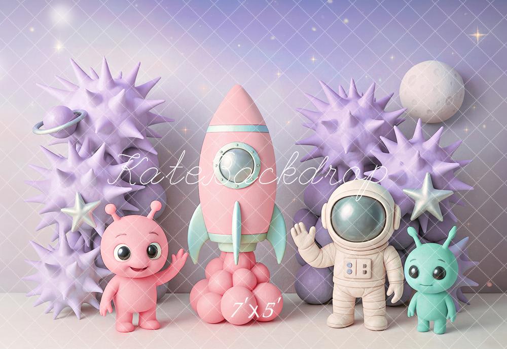 Kate Space Rocket Astronaut Aliens Backdrop Designed by Ashley Paul - Kate Backdrop AU