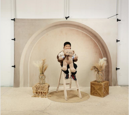 Kate Art Arch Wall Backdrop + Worn Cracked Terrazzo Floor for Photography - Kate Backdrop AU