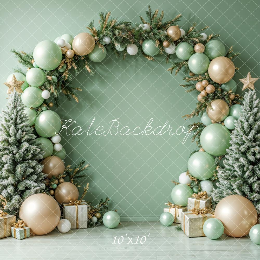 Kate Christmas Balloon Arch Trees Backdrop Designed by Emetselch - Kate Backdrop AU