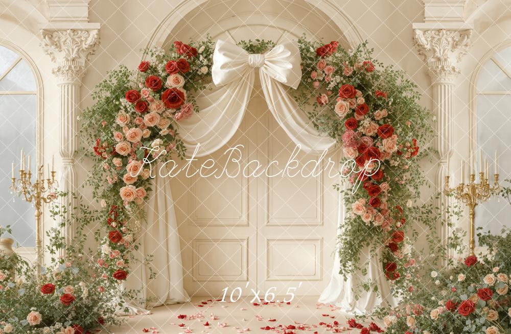 Kate Wedding Bow Roses Backdrop Designed by Emetselch
