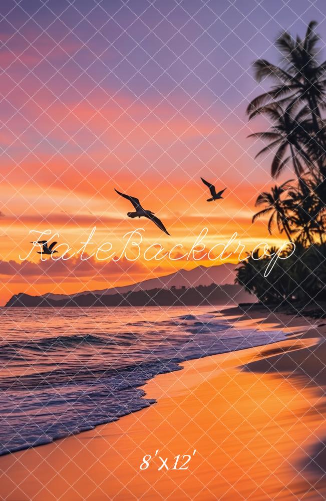 Kate Sunset Beach Waves Fleece Backdrop Designed by Chain Photography - Kate Backdrop AU