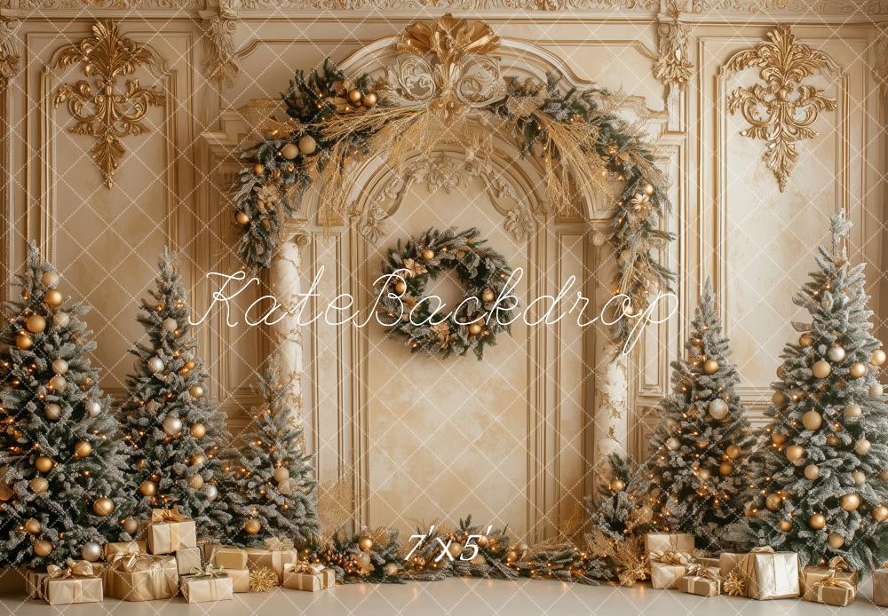 Kate Christmas Gold Archway Trees Backdrop Designed by Patty Roberts - Kate Backdrop AU