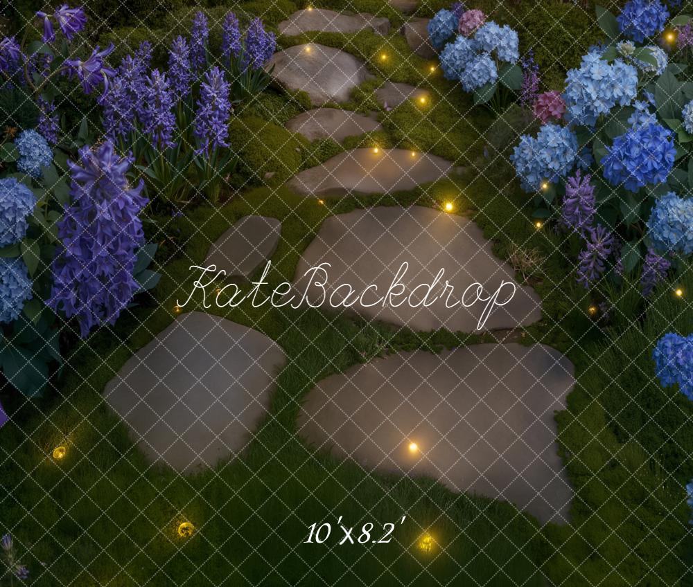 Kate Garden Stone Flowers path Fleece Backdrop Designed by Kate Image