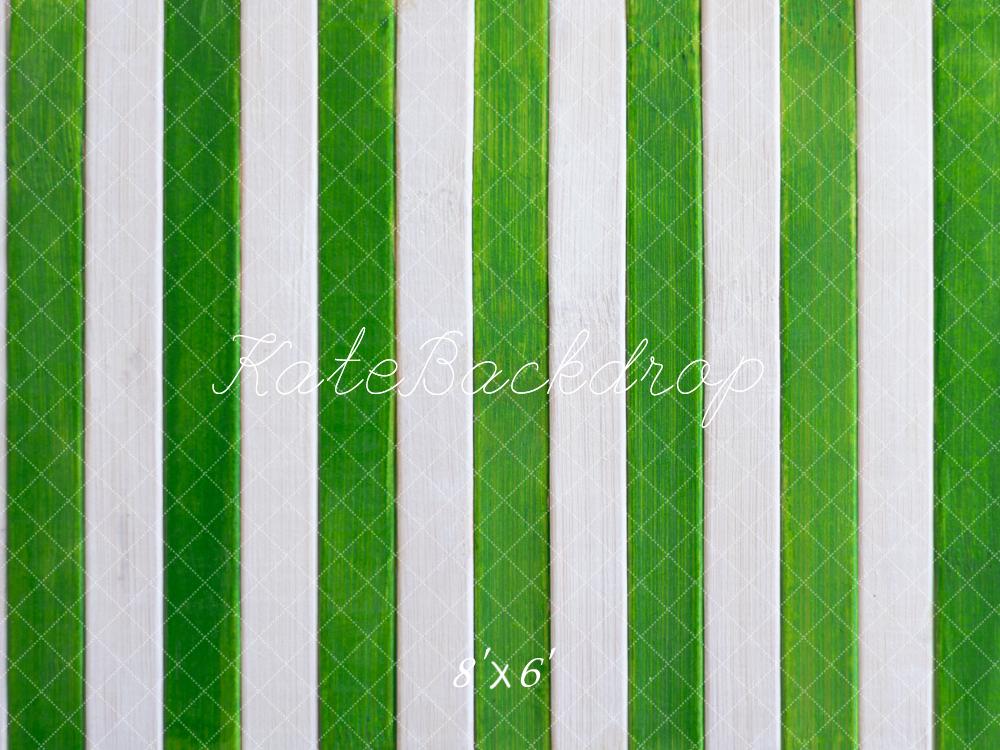 Kate Green White Vertical Striped Wall Backdrop Designed by Mini MakeBelieve