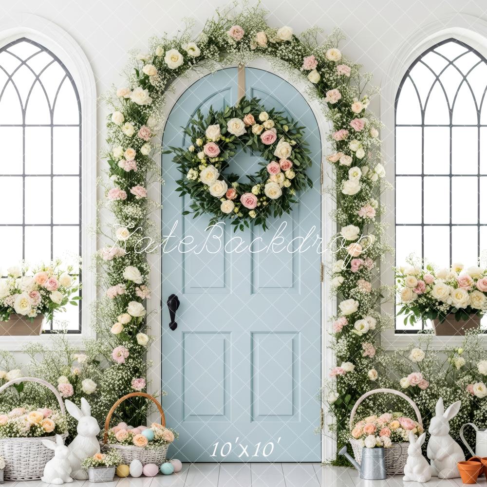 Kate Easter Bunny Blue Door Backdrop Designed by Patty Roberts