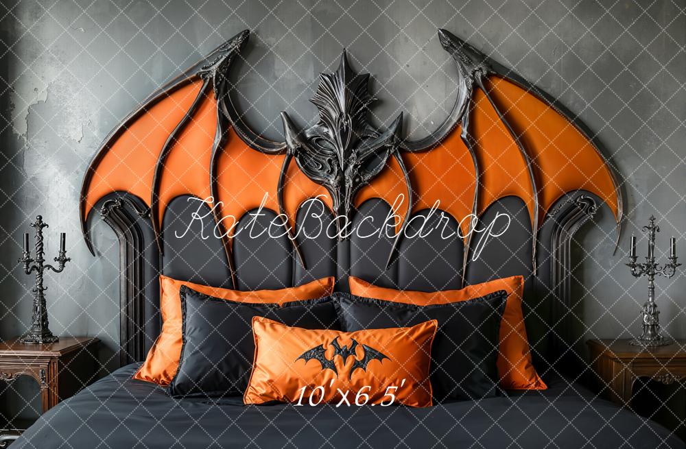 Kate Halloween Bat Headboard Fleece Backdrop Designed by Emetselch