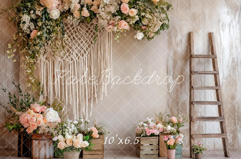 Kate Boho Macrame Flower Ladder Backdrop Designed by Patty Roberts