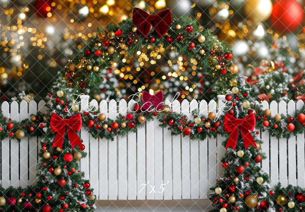 Kate Christmas Garland Arch Bokeh Backdrop Designed by Mini MakeBelieve - Kate Backdrop AU