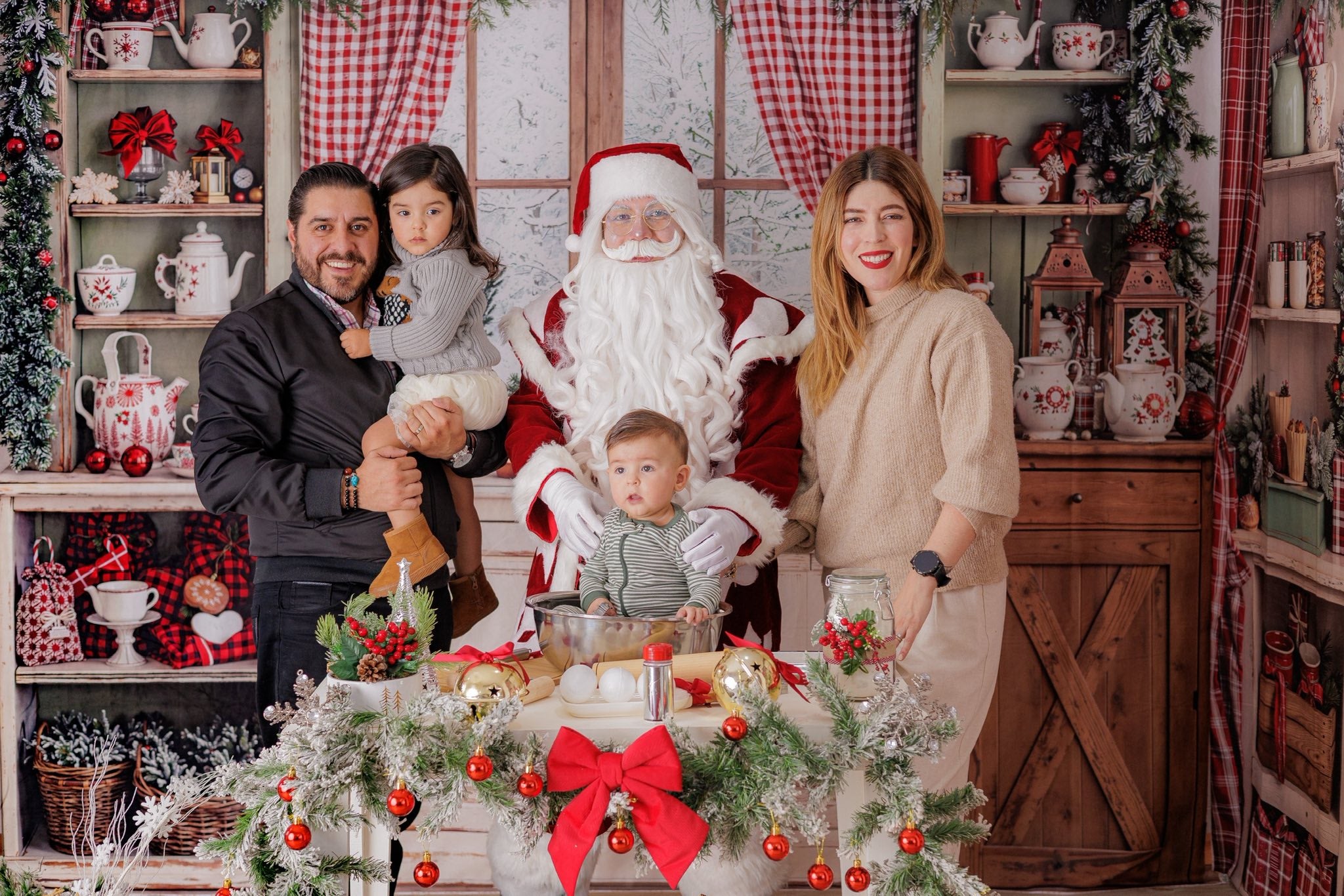 Kate Christmas Window Red Curtains Backdrop Designed by Emetselch