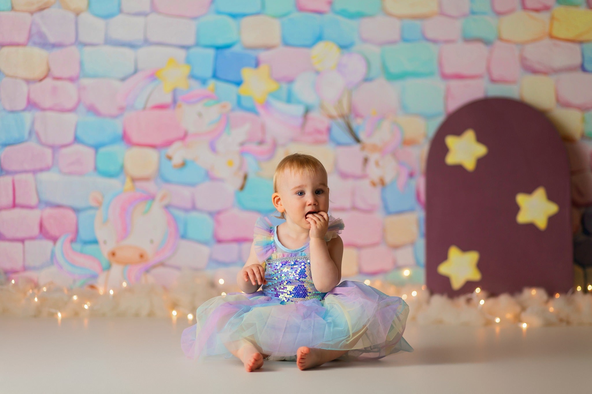 Kate Candy Colored Stone Wall Backdrop Designed by Mini MakeBelieve - Kate Backdrop AU