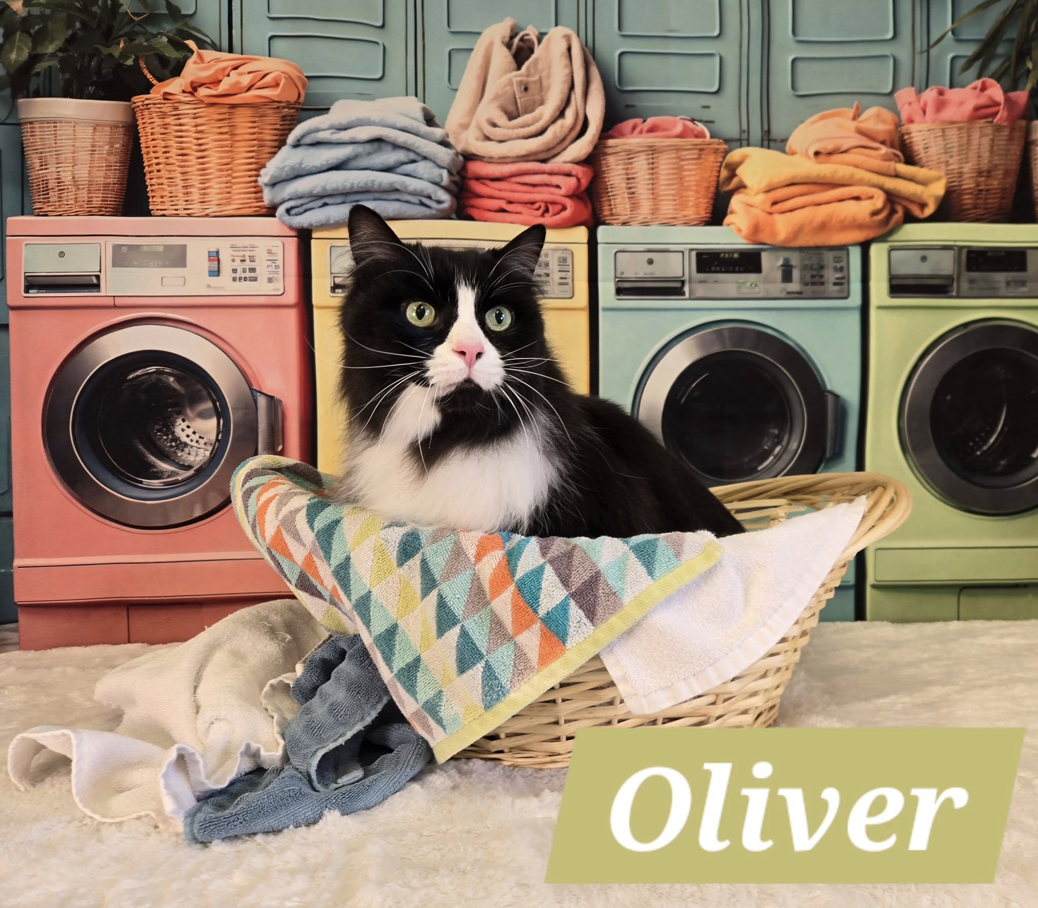Kate Laundry Day Colorful Washing Machine Backdrop Designed by Chain Photography