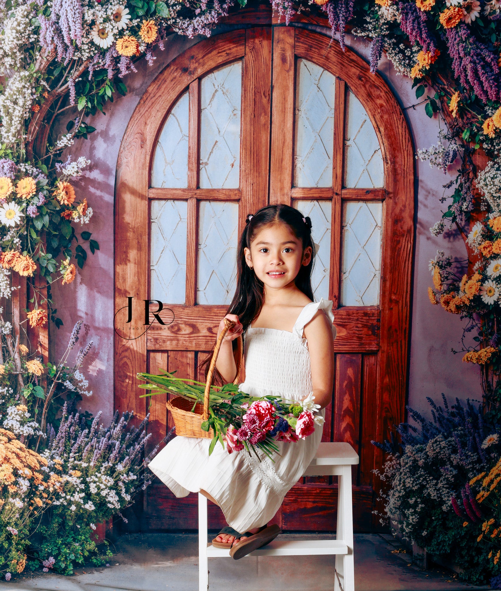 Kate Spring Flower Arch Purple Door Backdrop Designed by Emetselch