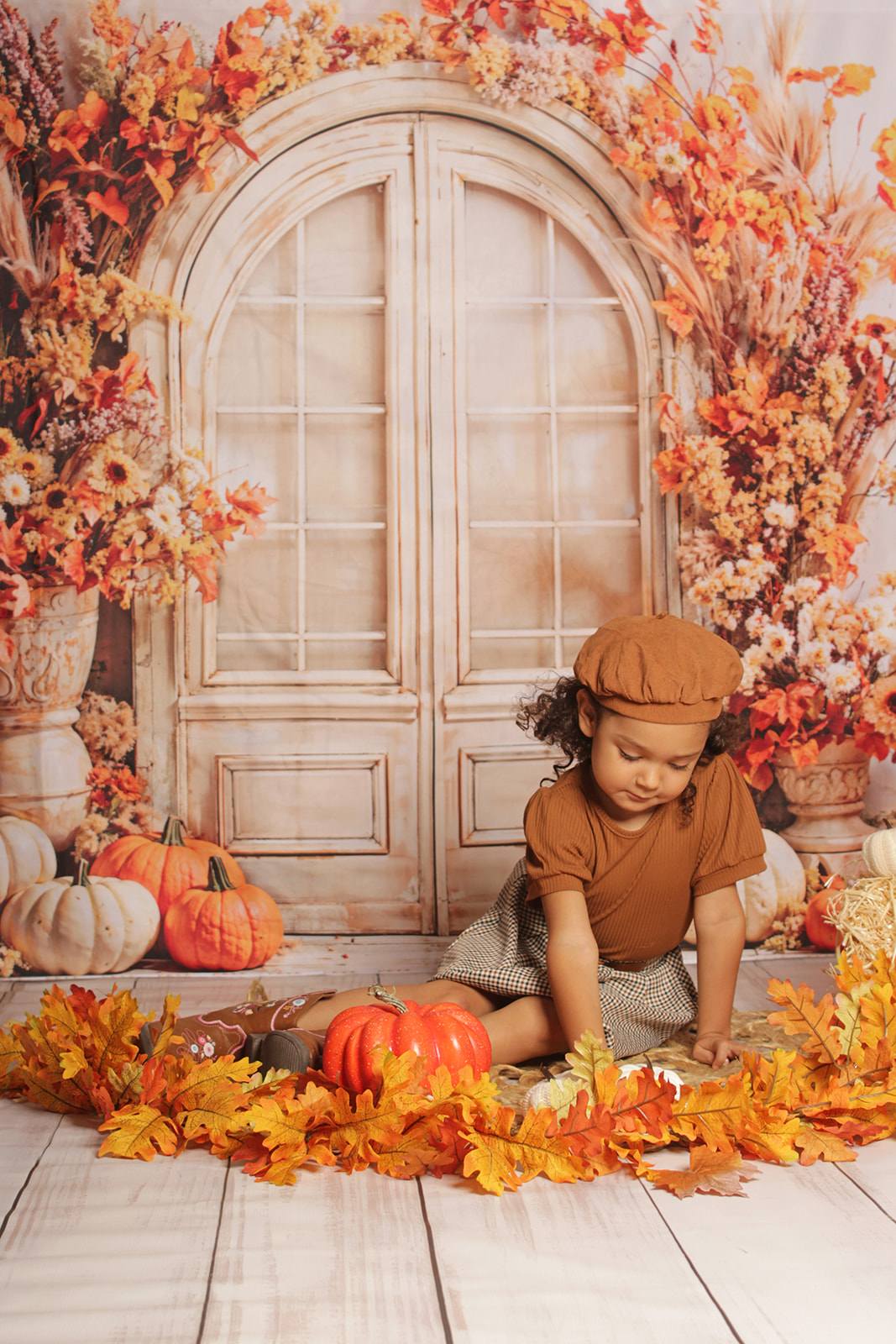 Kate Autumn Pumpkins Arch Backdrop Designed by Emetselch