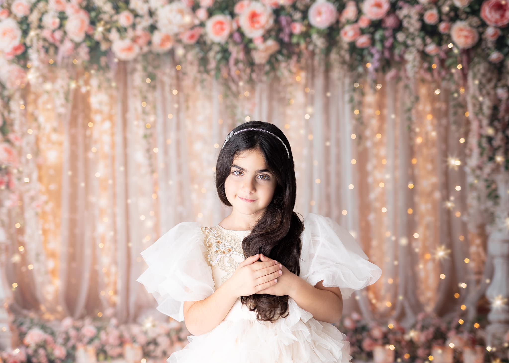 Kate Flower Light String Curtain Backdrop Designed by Chain Photography