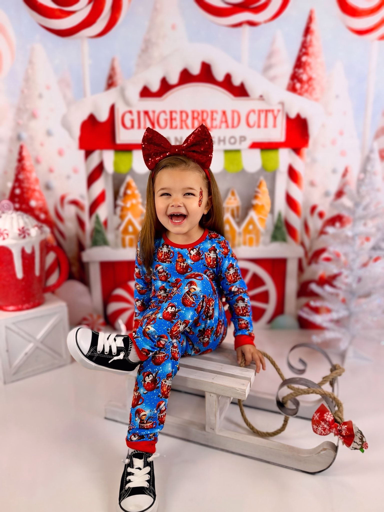 Kate Red Christmas Candyland Backdrop Designed by Patty Roberts