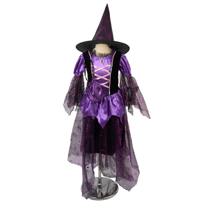 Kate Halloween Black and Purple Witch Children's Dress Set