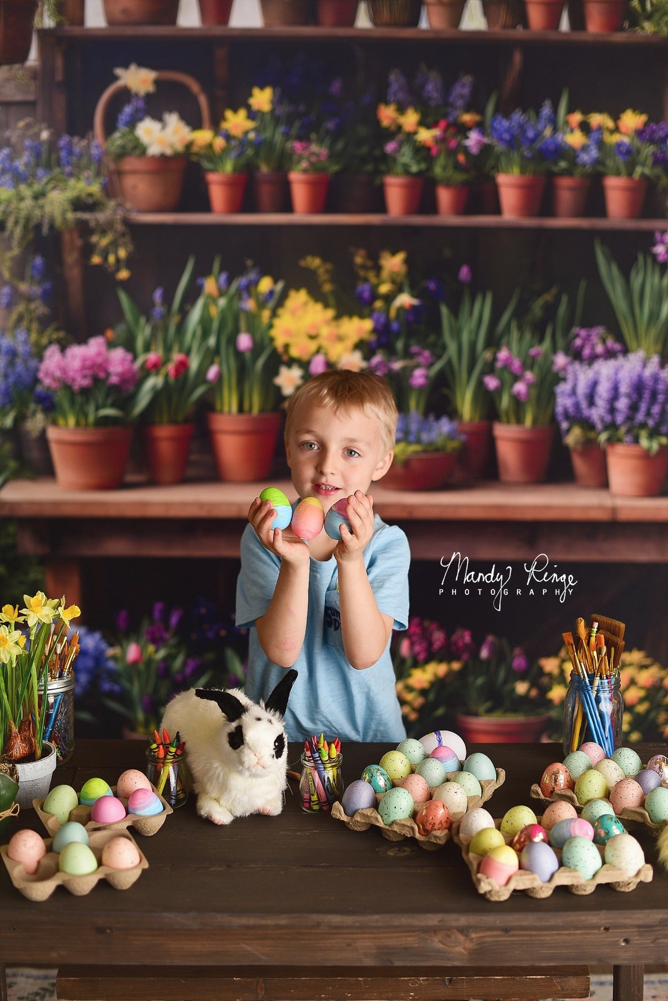 Kate Spring Flower Pots Backdrop Designed by Emetselch