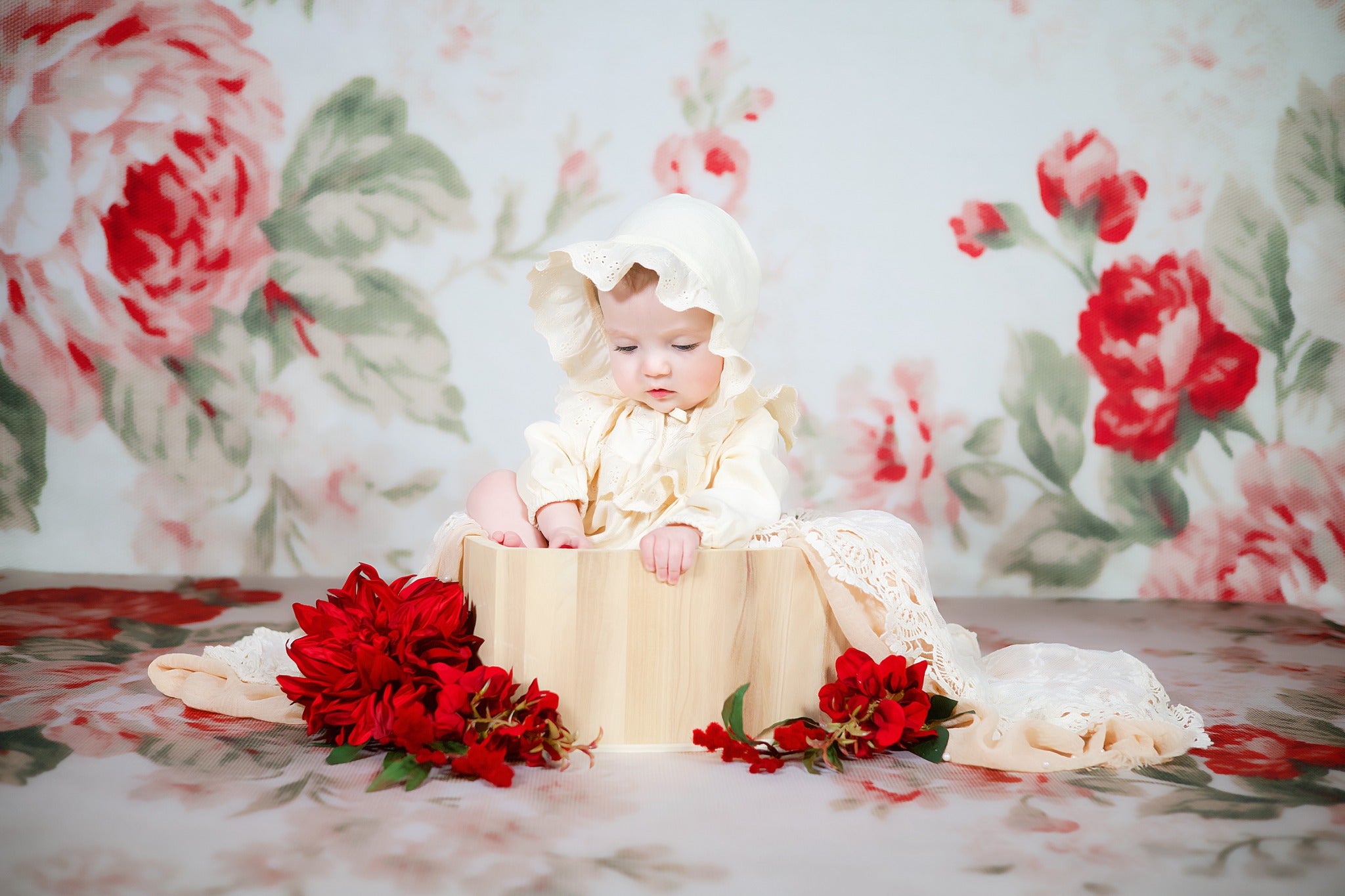 Kate Mother's Day Pattern Flower Backdrop for Photography Style - Kate Backdrop AU