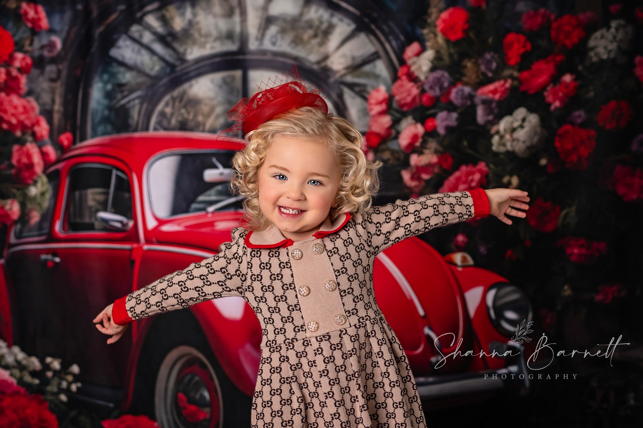 Kate Valentine's Day Red Car Backdrop Designed by Patty Roberts