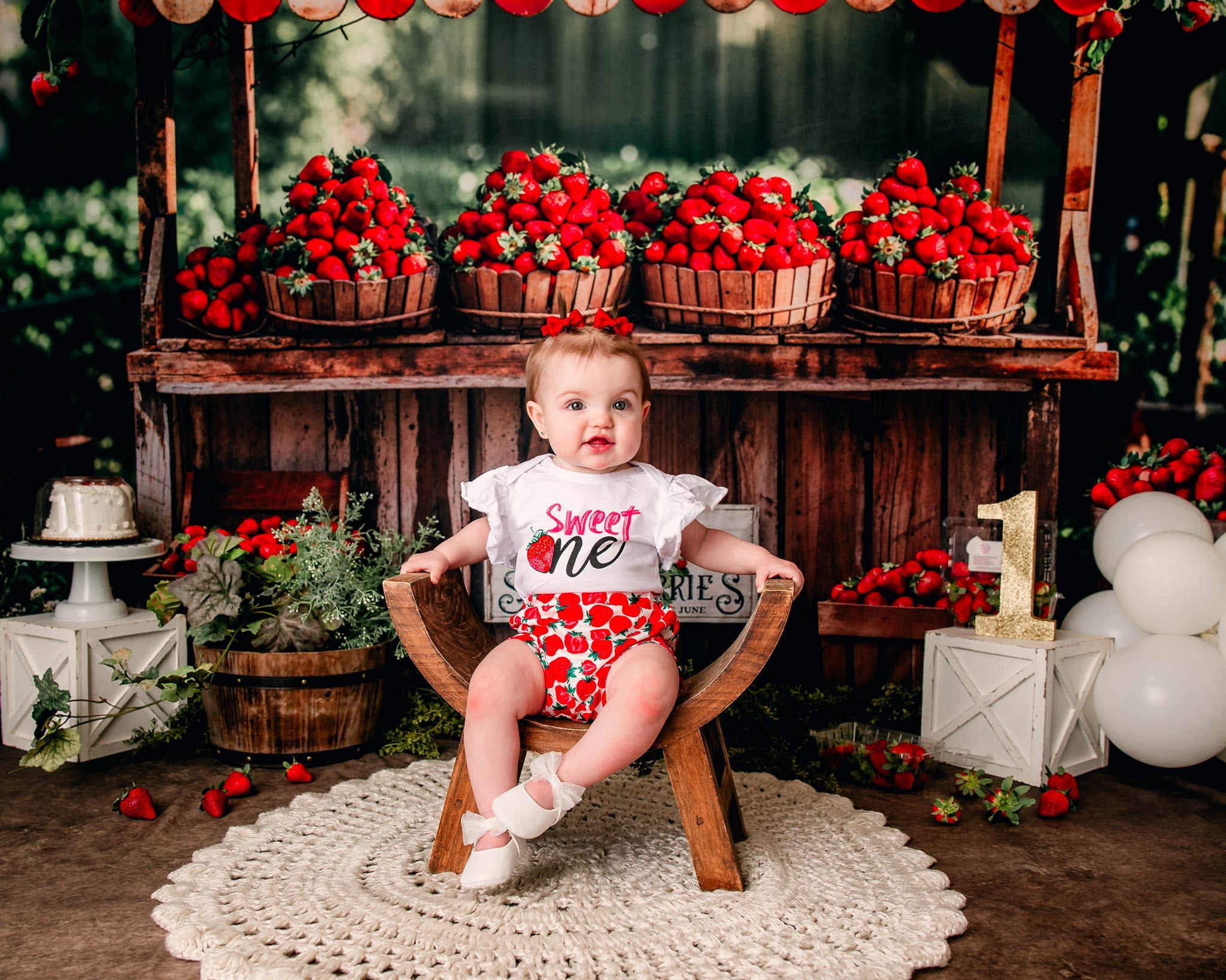 Kate Summer Backdrop Red Strawberry Stand Designed by Emetselch - Kate Backdrop AU