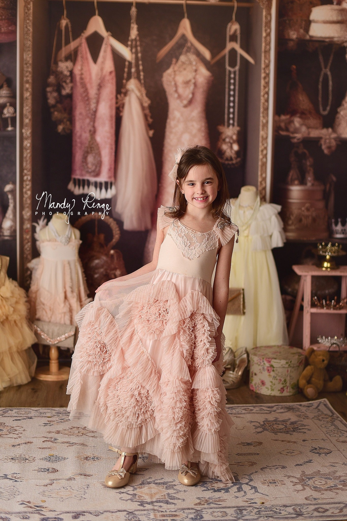 Kate Fancy Princess Dress Up Closet Backdrop Designed by Mandy Ringe Photography