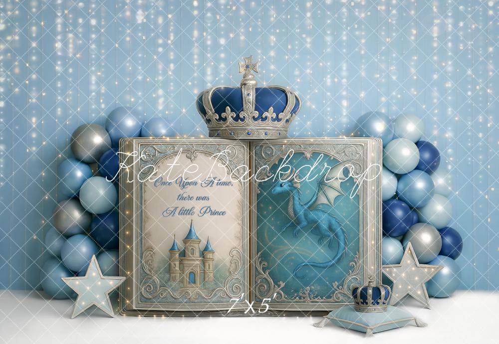 Kate Blue Dragon Crown Stars Book Backdrop Designed by Ashley Paul - Kate Backdrop AU