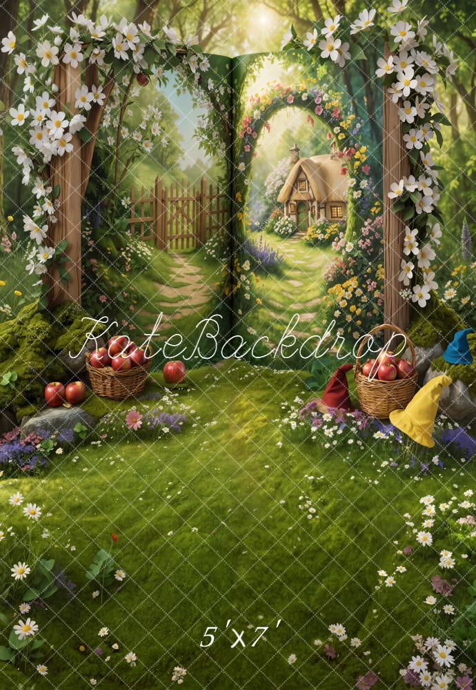 Kate Fairy Fantasy Cottage Open Book Forest Backdrop Designed by Chain