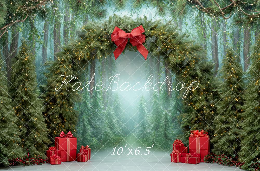 Kate Christmas Pine Arch Presents Forest Backdrop Designed by Patty Roberts
