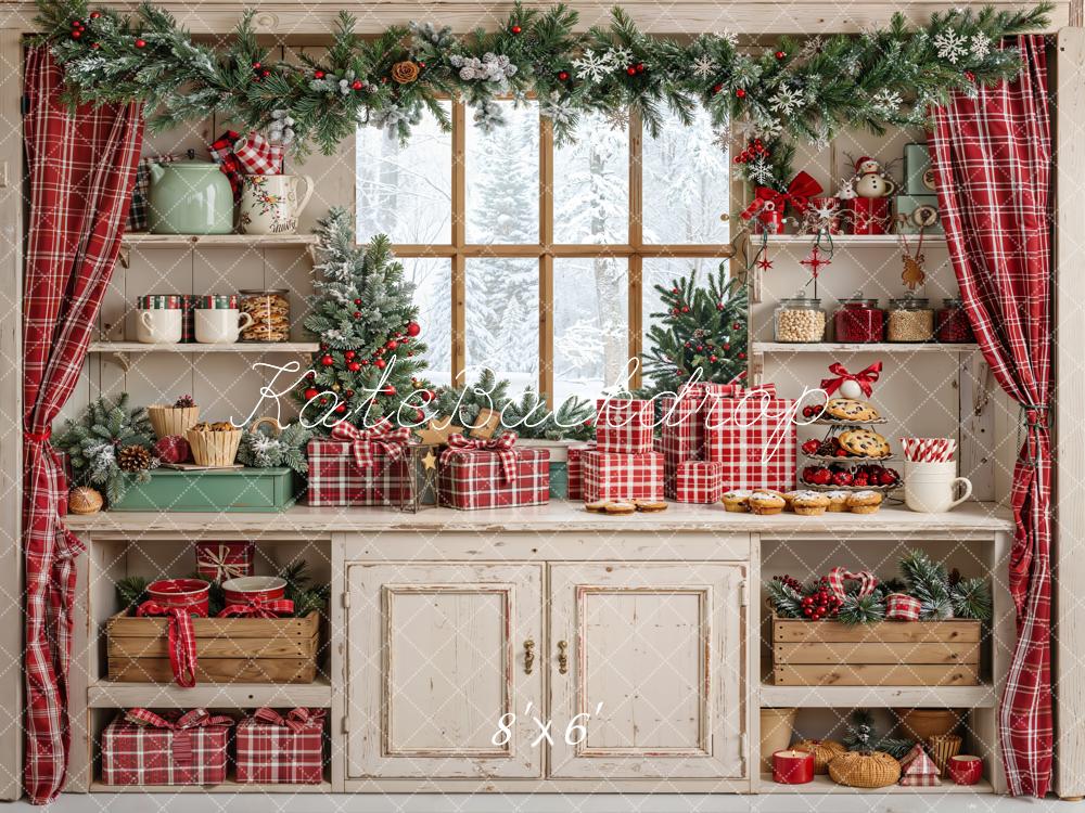 Kate Christmas Kitchen Fleece Backdrop Designed by Emetselch