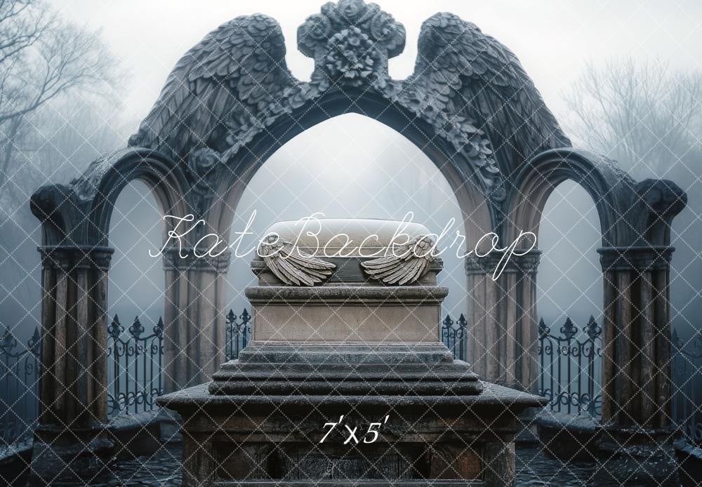 Kate Gothic Columns Angel Wings Misty Backdrop Designed by Mini MakeBelieve