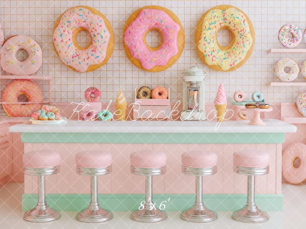 Kate Donut Shop Counter Pink Backdrop Designed by Patty Roberts - Kate Backdrop AU