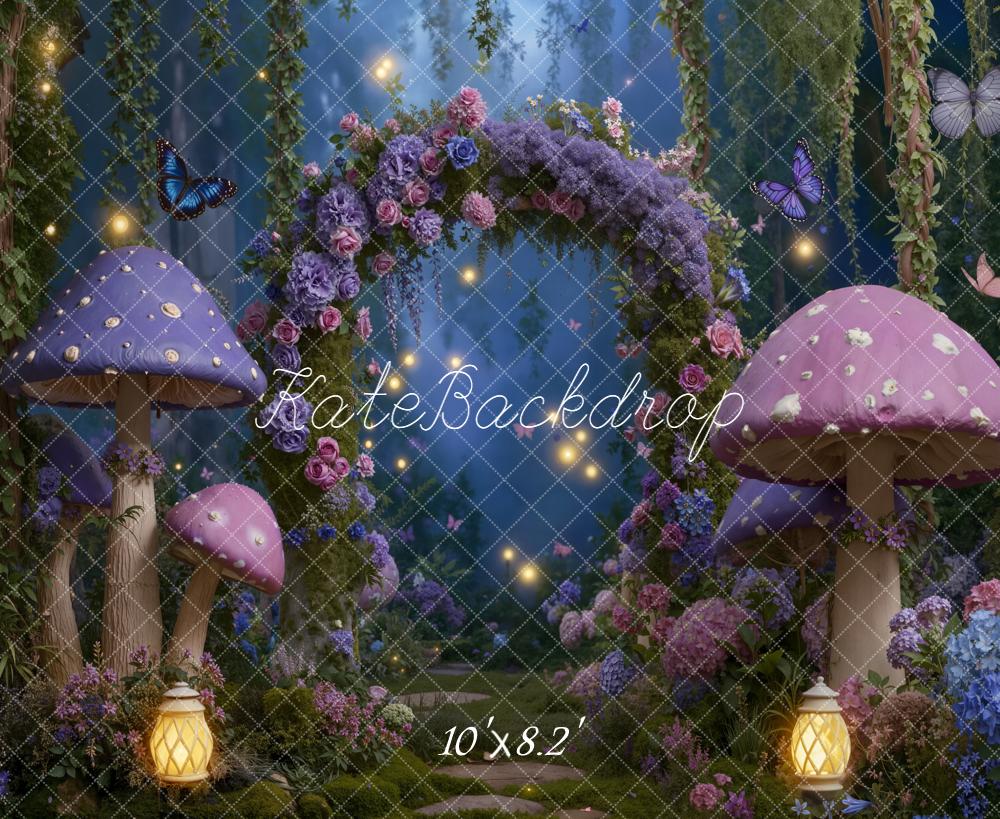 Kate Fairy Fantasy Night Mushrooms Backdrop Designed by Emetselch