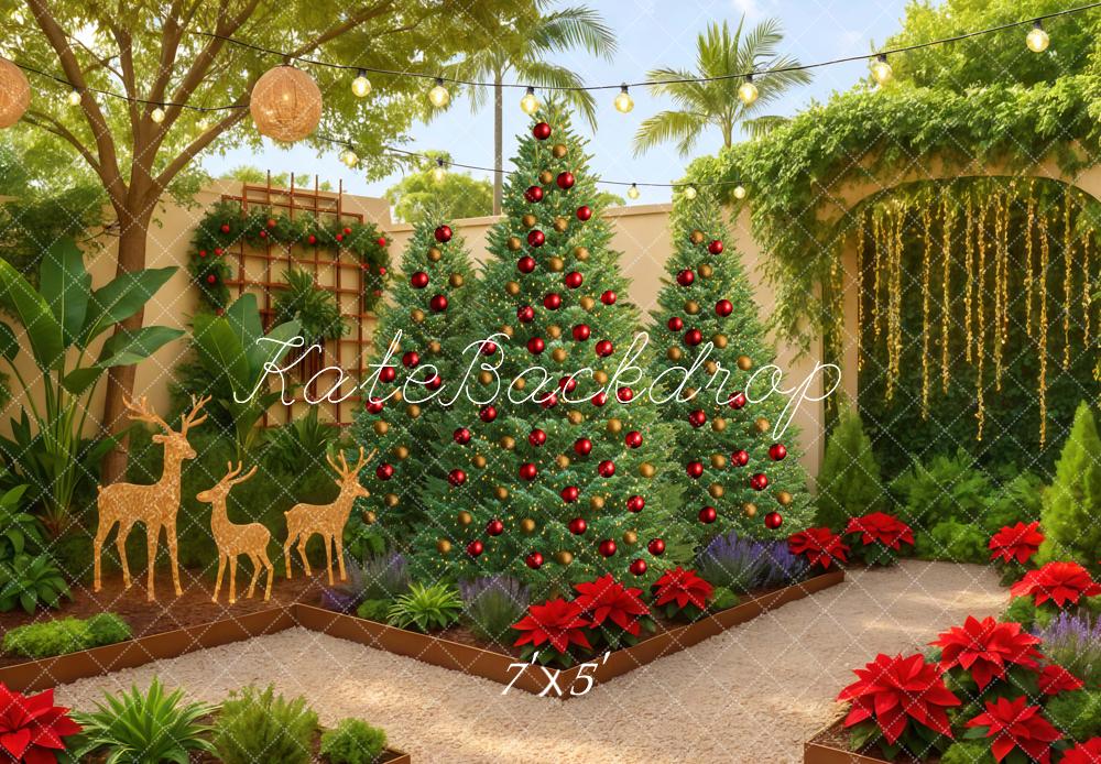 Kate Christmas Garden Trees Backdrop Designed by Mini MakeBelieve - Kate Backdrop AU