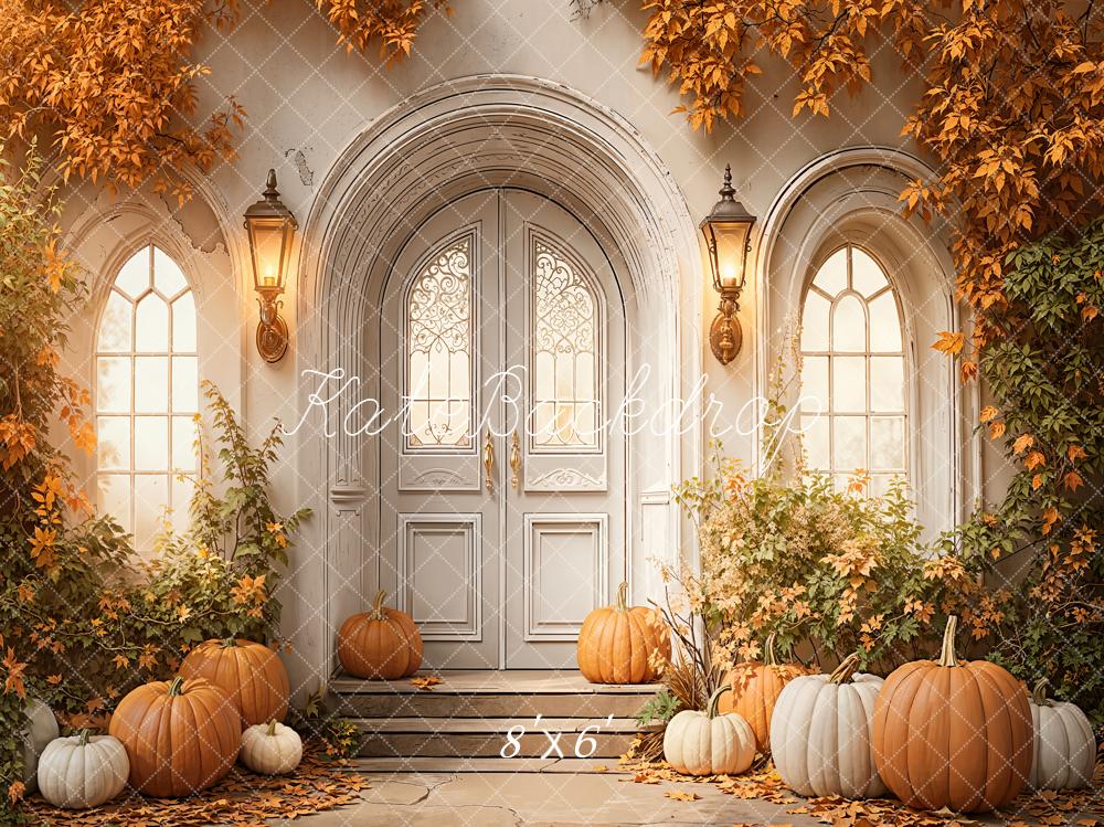 Kate Autumn Pumpkins Arch Door Backdrop Designed by Emetselch