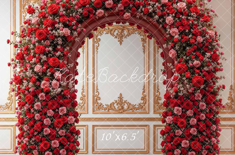 Kate Flower Arch Roses Wall Backdrop Designed by Mini MakeBelieve