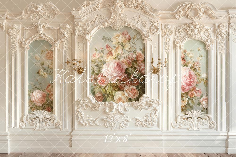 Kate Retro Wall Floral Roses Backdrop Designed by Emetselch