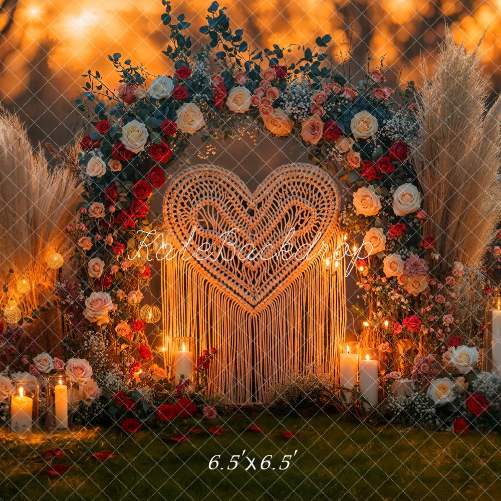 Kate Wedding Flower Bokeh Candles Backdrop Designed by Emetselch