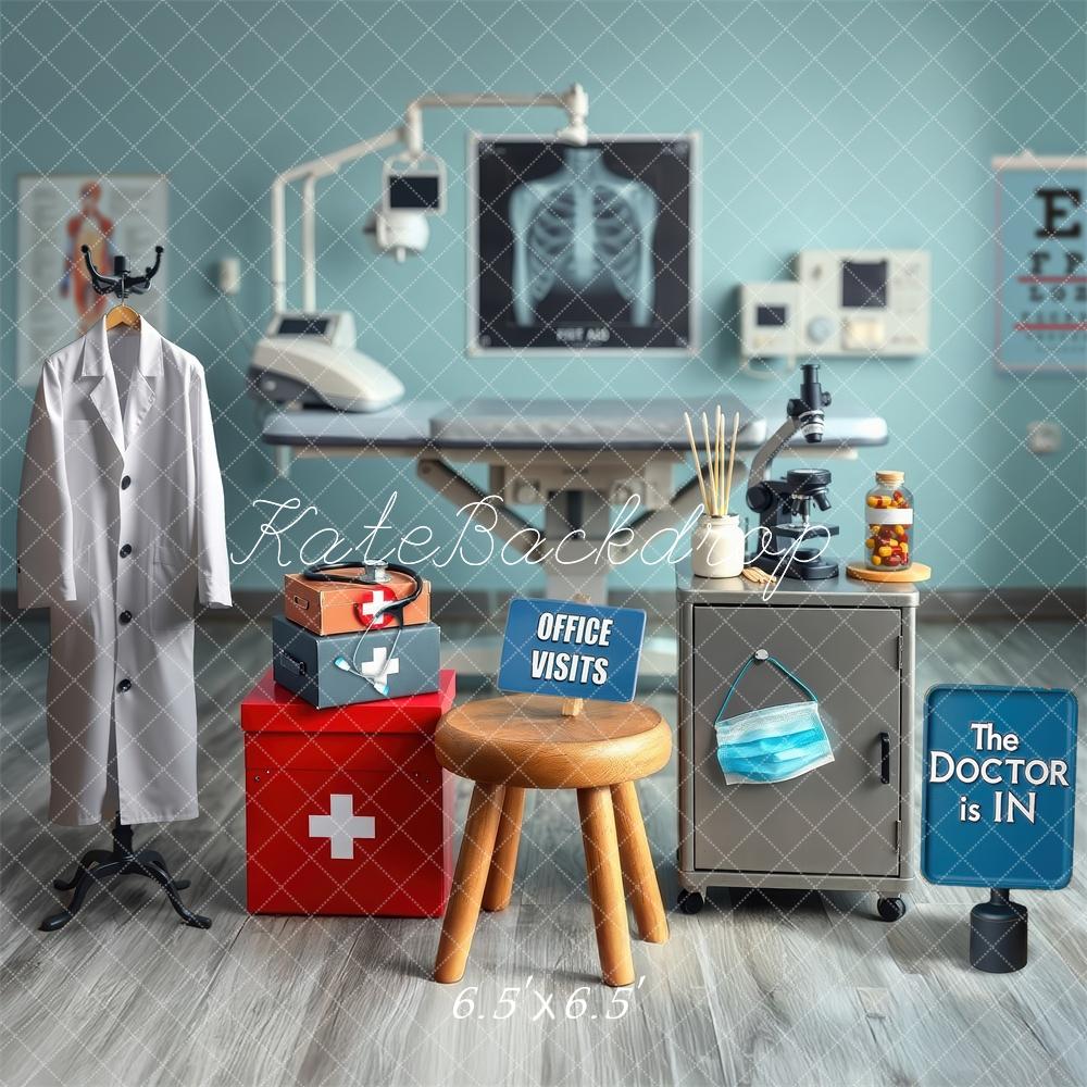 Kate Doctor Office Backdrop Examination Room Medical Supplies Designed by Laura Bybee - Kate Backdrop AU