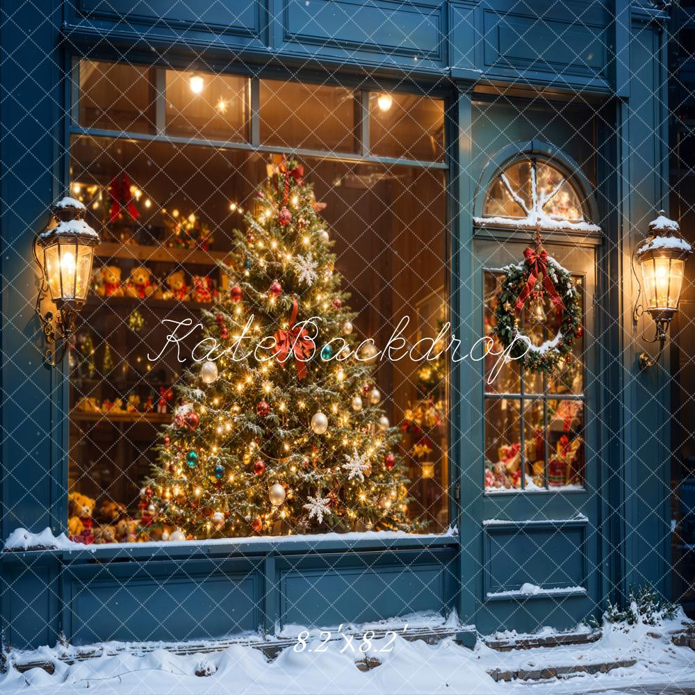 Kate Christmas Tree Shop Window Snow Backdrop Designed by Chain