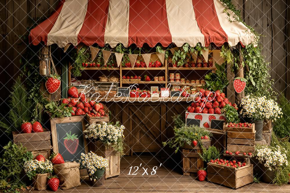 Kate Strawberry Market Crates Backdrop Designed by Emetselch