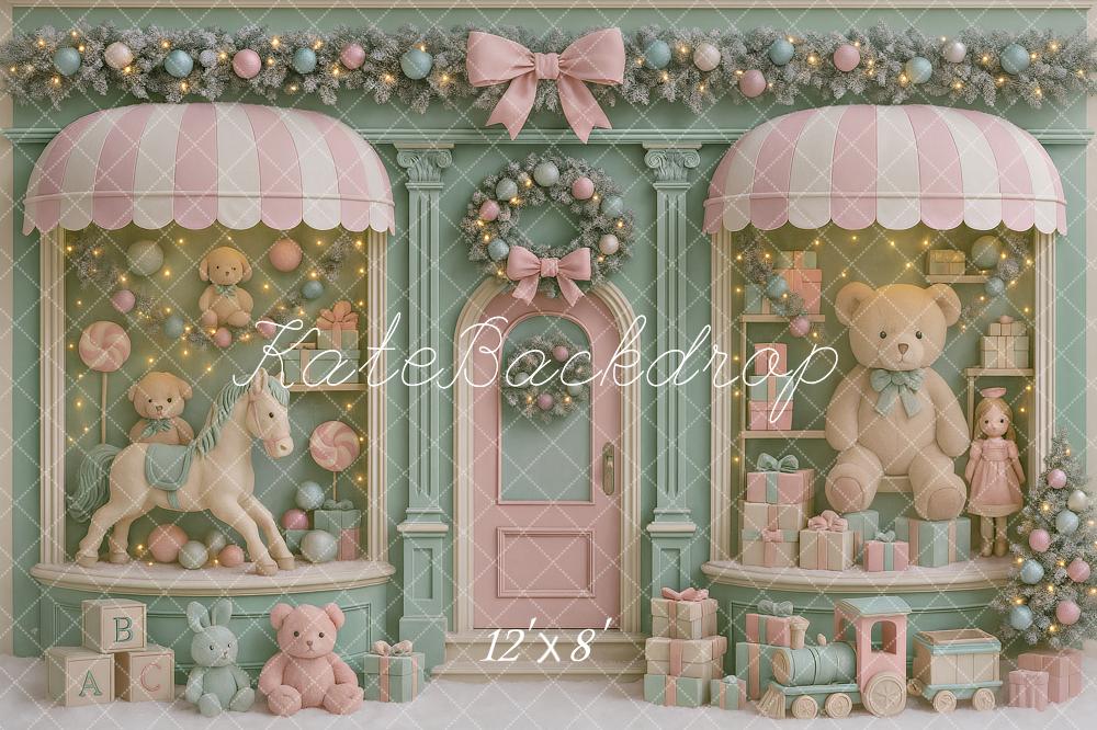 Kate Toy Shop Teddy Bear Christmas Backdrop Designed by Ashley Paul