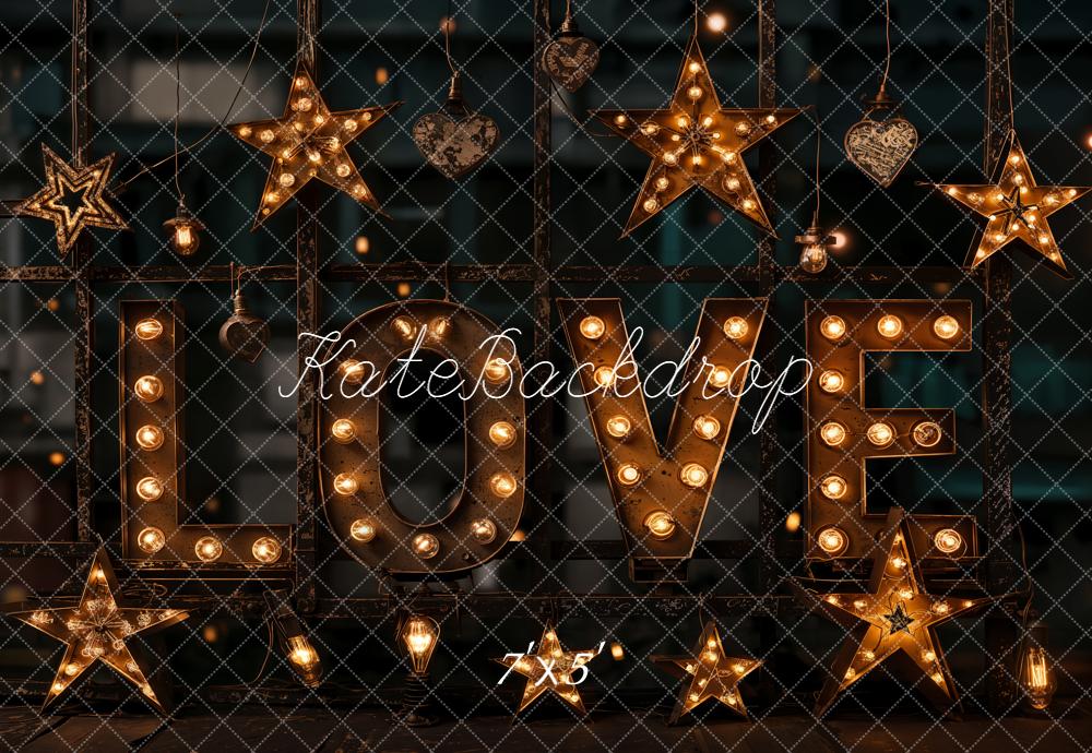 Kate Love Marquee Letters Star Lights Backdrop Designed by Emetselch
