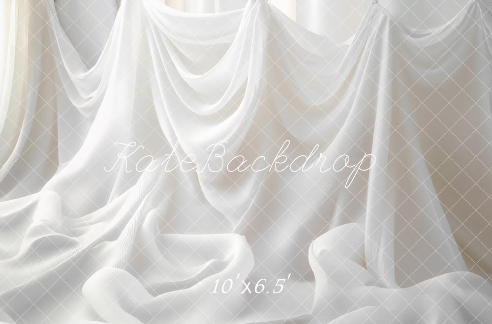 Kate White Draped Fabric Layers Backdrop Designed by Mini MakeBelieve